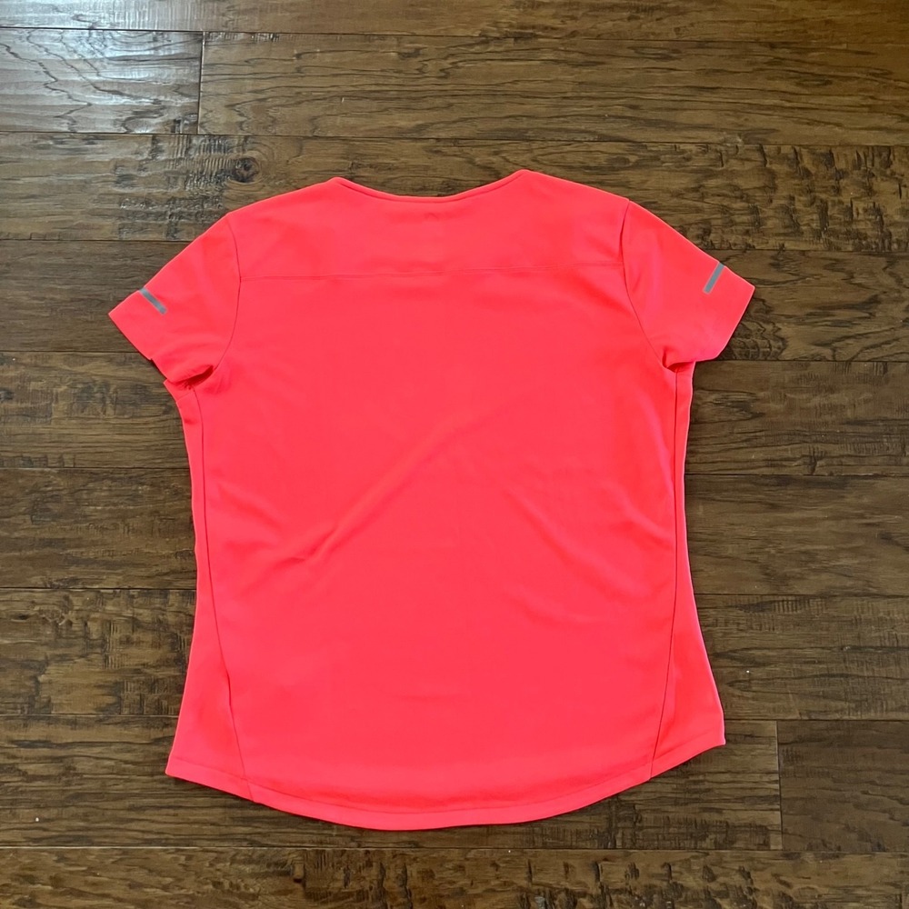 Adidas Womens XL Running Climalite Coral Short Sleeve Shirt Neon Pink/Orange - Picture 3 of 15